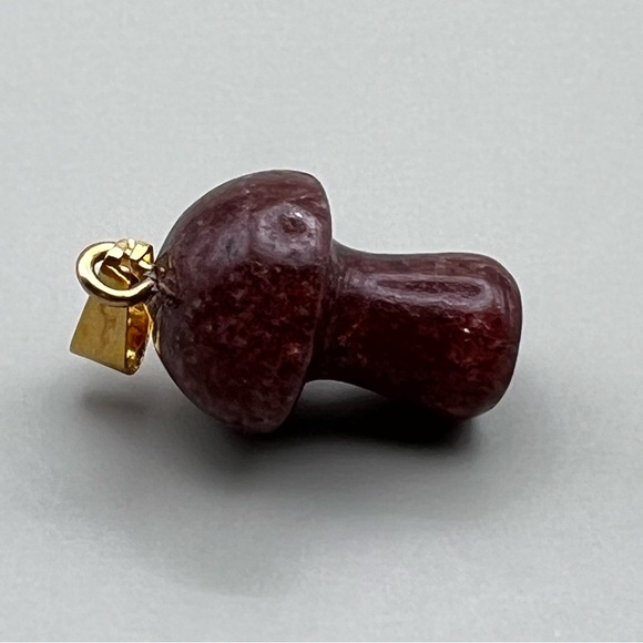 New Mini Mushroom Faux Red Turquoise Pendant Charm Chakra - Picture 3 of 6
